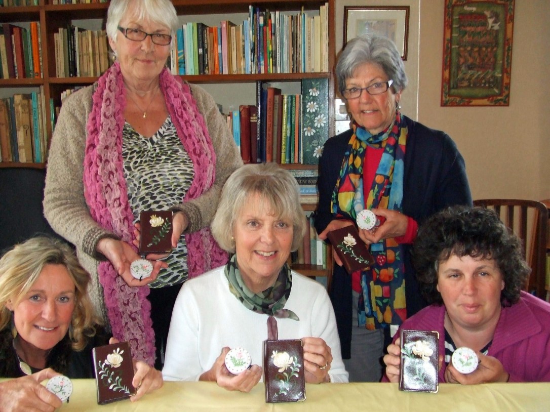 Niamh, Irene, Lis, Shirley and Sue show off their work