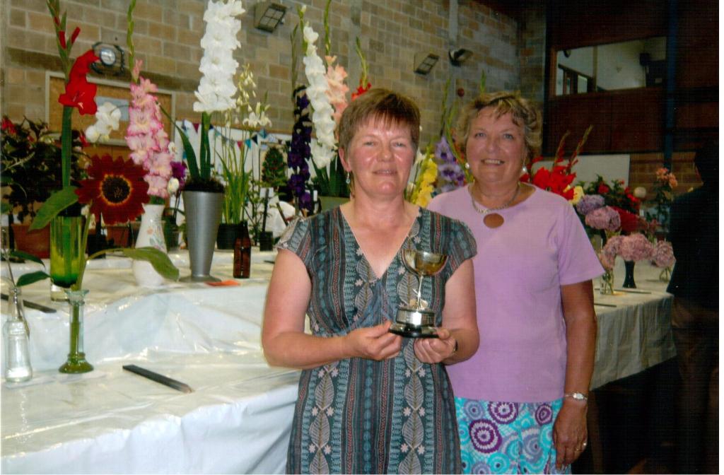 A proud Rona poses with Crowlas & Ludgvan President Gill Gowland