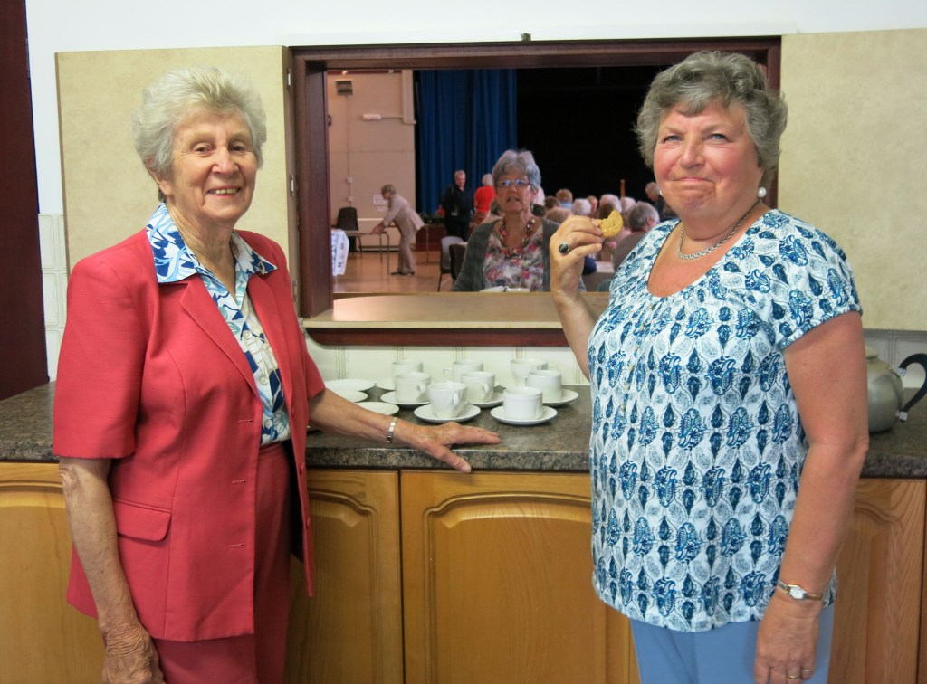Diana Kelynack and Gill Gowland  wait for the hordes to descend.