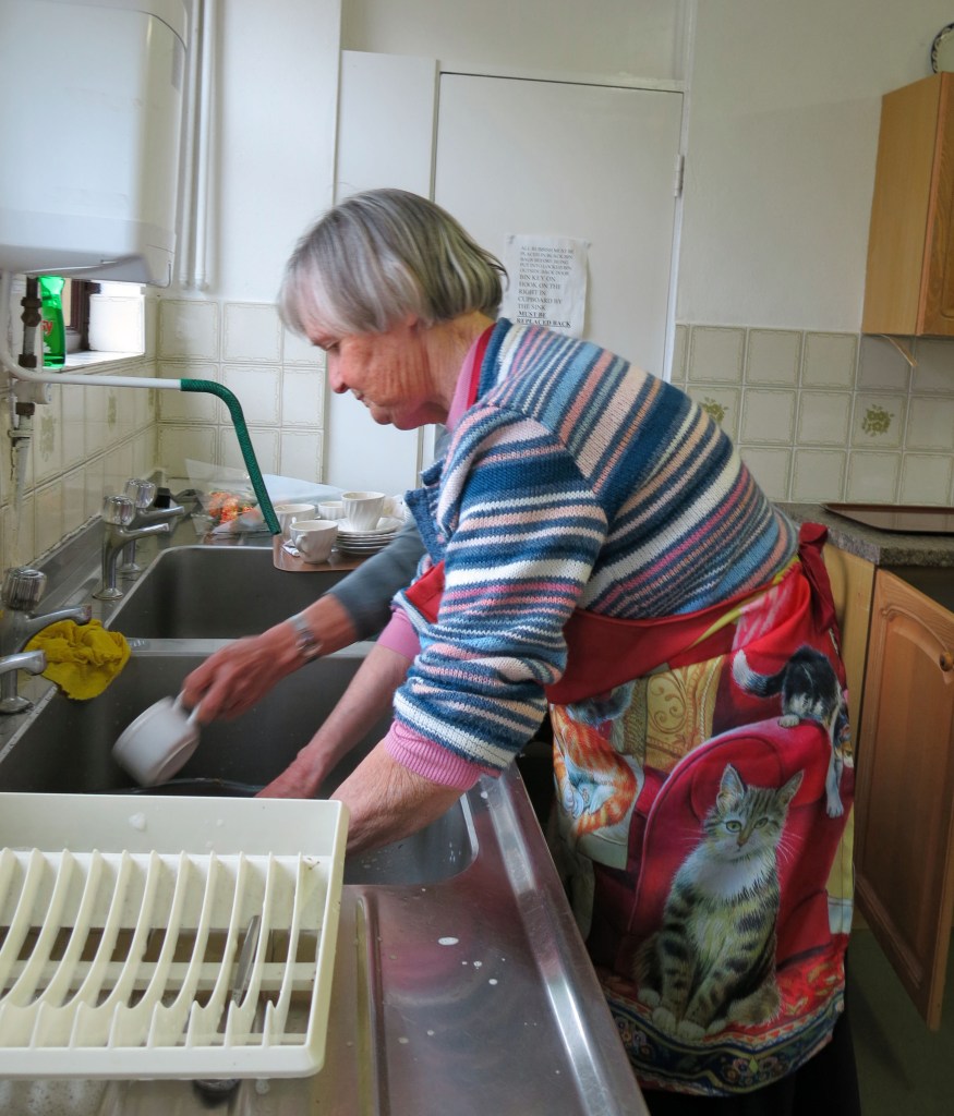 Val Thomas was up to her elbows in soapy water all morning!