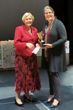 NFWI President Janice Langley presents Alison Latham with the West Briton Cup
