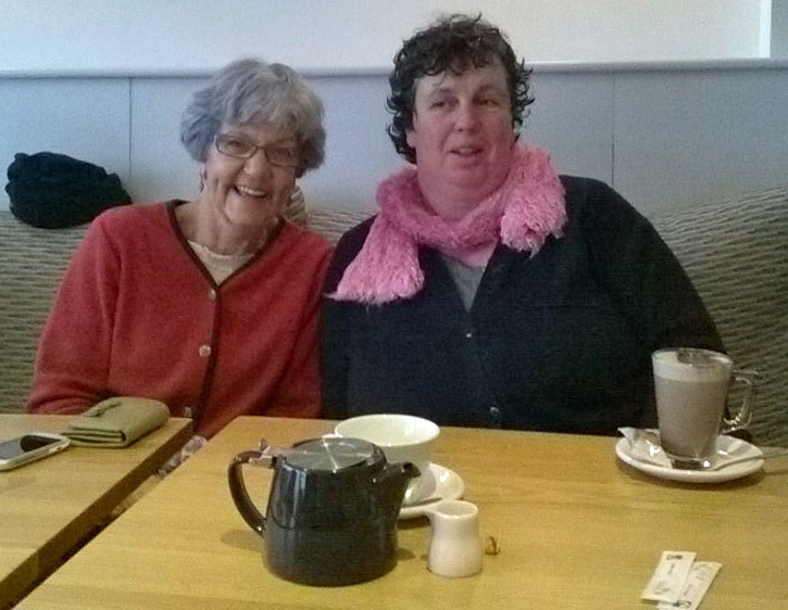 Coffee and hot chocolate brings a smile to the faces of Shirley Battle and Sue Knights.