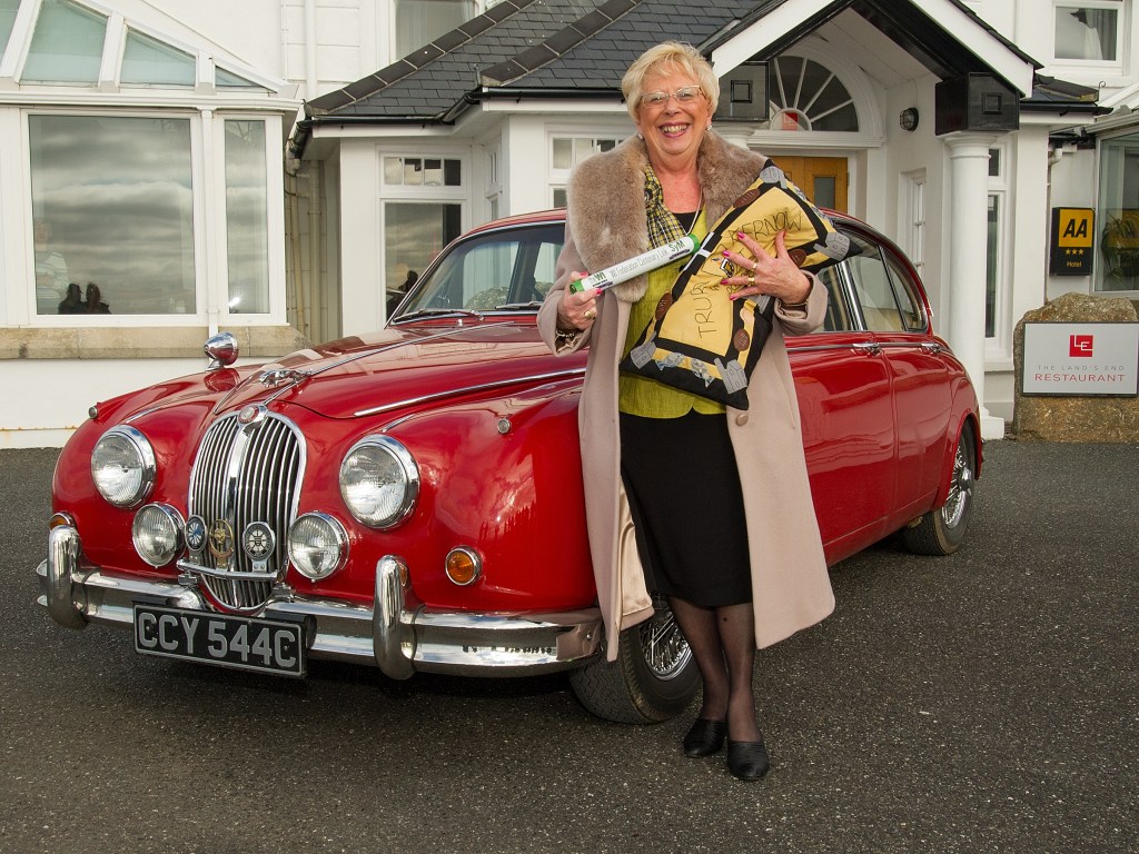 CFWI Federation Chairman Barbara Corbett arrives at Land's End with the Centenary Baton (005) Photo by Peter Puddiphatt