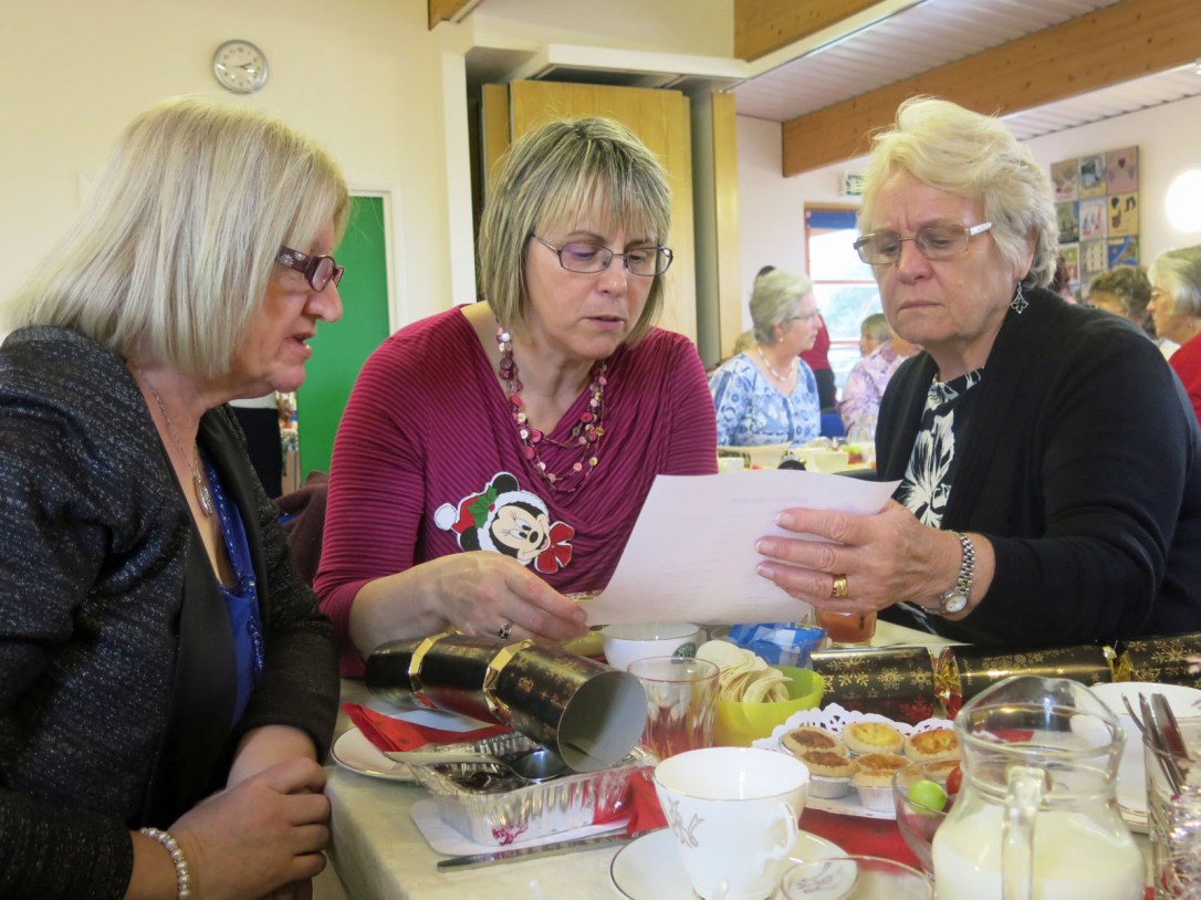 Sue, Mary and Val were very serious about their quiz.