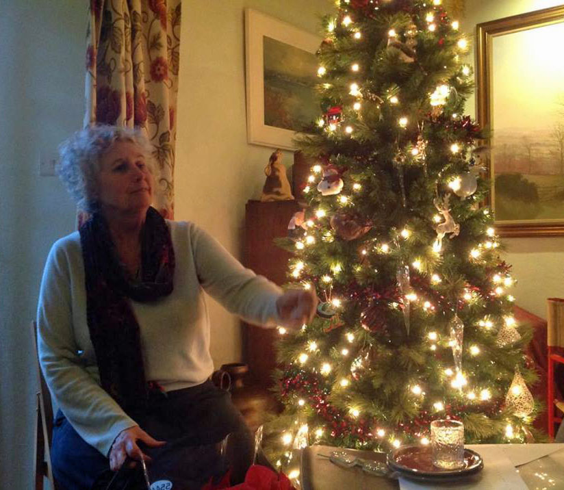 Jane admires Julia's Christmas tree