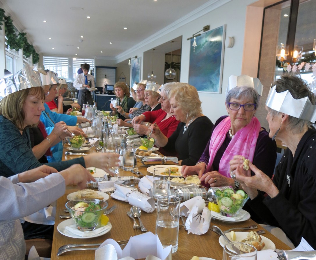 All sitting down for a lovely meal
