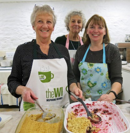 Di, Jane and Lisa serve up crumbles with a smile